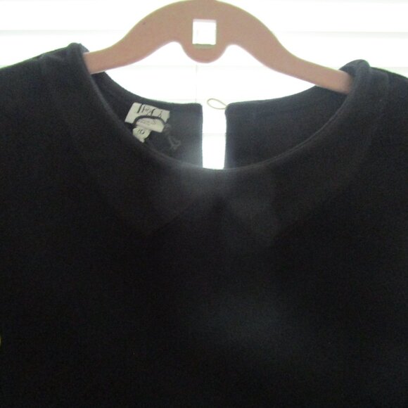 Designer LEOCA Paris Black suede elegant Dress Tissu SZ 10 NWT - Picture 8 of 8